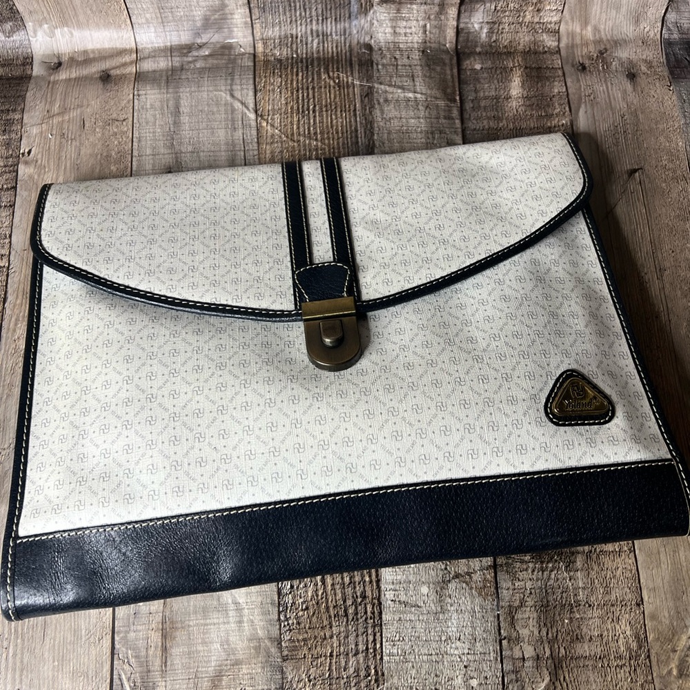 YOLAND VINTAGE MONOGRAM LEATHER CLUTCH - Picture 10 of 14